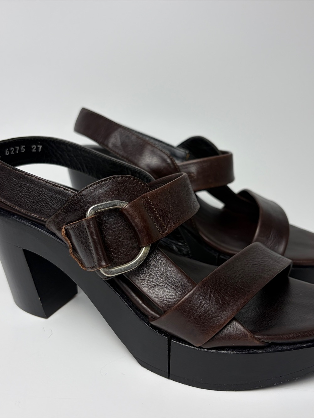 Robert Clergerie Dark Brown Leather Platform Sandals size 5 Vintage Y2K